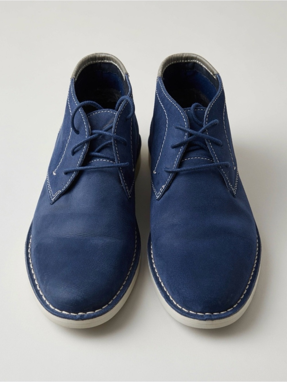 Steve Madden Navy Leather Chukka Boots Size 7 HOOLER Excellent Condition